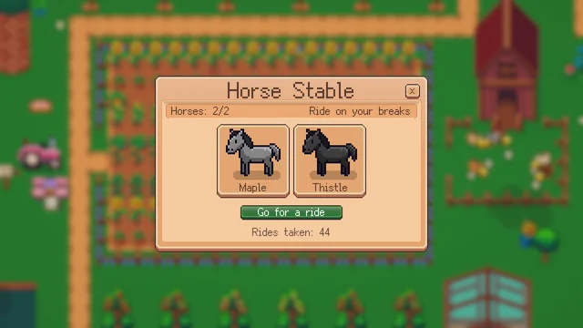 The stable: two named horses