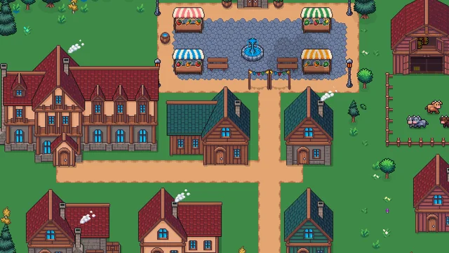 The town by day: the inn and the market square