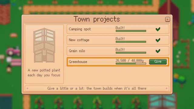 The town's projects on the notice board
